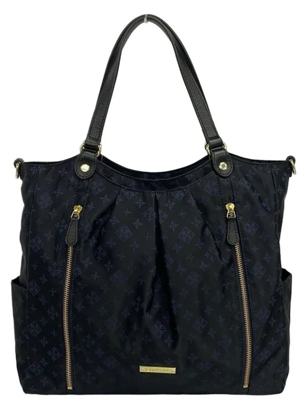 russet Dark Navy Navy Nylon Leather Handbag